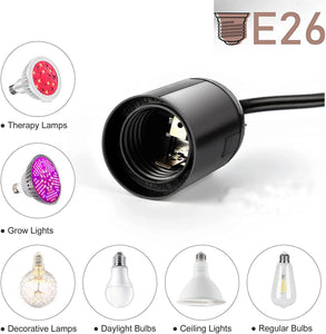 E27 Hanging Lantern Cord Cable, 2 Packs 3.7M Light Lamp Cord Set Plug in Hanging Light Kit with On/Off Switch for Bedroom Plant Growth Light
