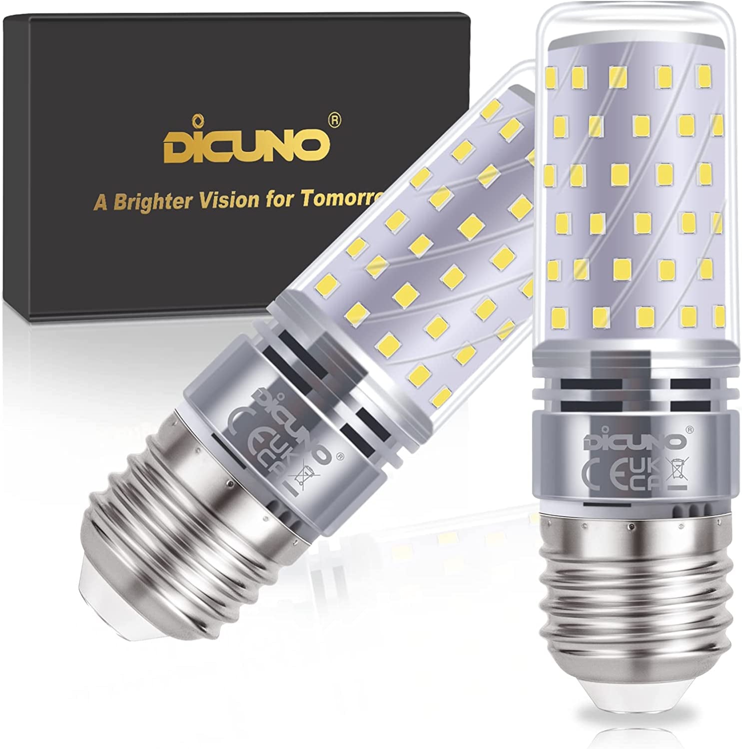 E27 LED Bulb 10W, E27 ES Edison Screw Light Bulbs, Daylight White 6000K, 130W Incandescent Equivalent, 1400LM Non-Dimmable Corn Light Bulbs for Home Lighting, 230V, Pack of 2
