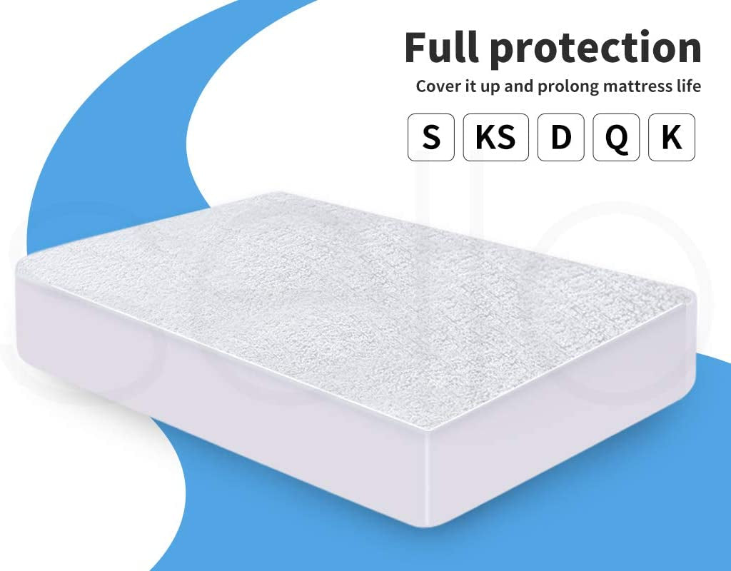 Terry Cotton Fully Fitted Waterproof Mattress Protector in Queen Size
