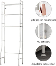 Load image into Gallery viewer, over the Toilet Storage 3-Tier over Toilet Bathroom Organizer over Washing Machine Rack Bathroom Shelf White
