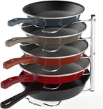 Simplehouseware Pan Organizer Rack Holder for Kitchen/Cupboard/Countertop, Chrome