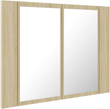 Load image into Gallery viewer, LED Bathroom Mirror Cabinet Indoor Washroom Vanity Wall Furniture Household LED Mirror Storage Cabinet with RGB Light Sonoma Oak Acrylic
