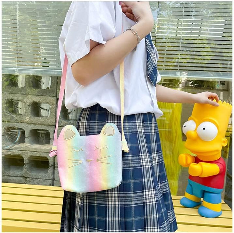 Cute Cat Crossbody Bag,Pu Shoulder Handbag Mini Cute Princess Purse for Kids Girls Toddlers(Pink)