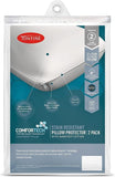 Comfortech Stain Resistant Pillow Protector, White, Pack of 2