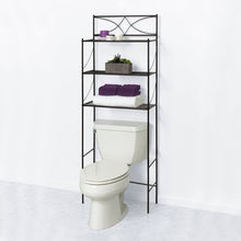 Load image into Gallery viewer, 3 Shelf over Toilet Bathroom Space Saver Towel Storage Rack Organizer, 59 X 25 X 165Cm (Black)
