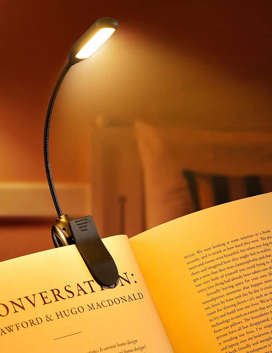 Book Light for Reading in Bed, 3 Brightness Levels × 3 Color Temperatures, 70 Hours Runtime Rechargeable Book Light Clip On, 1.3 Oz Lightweight Small Book Reading Light for Reading in Bed