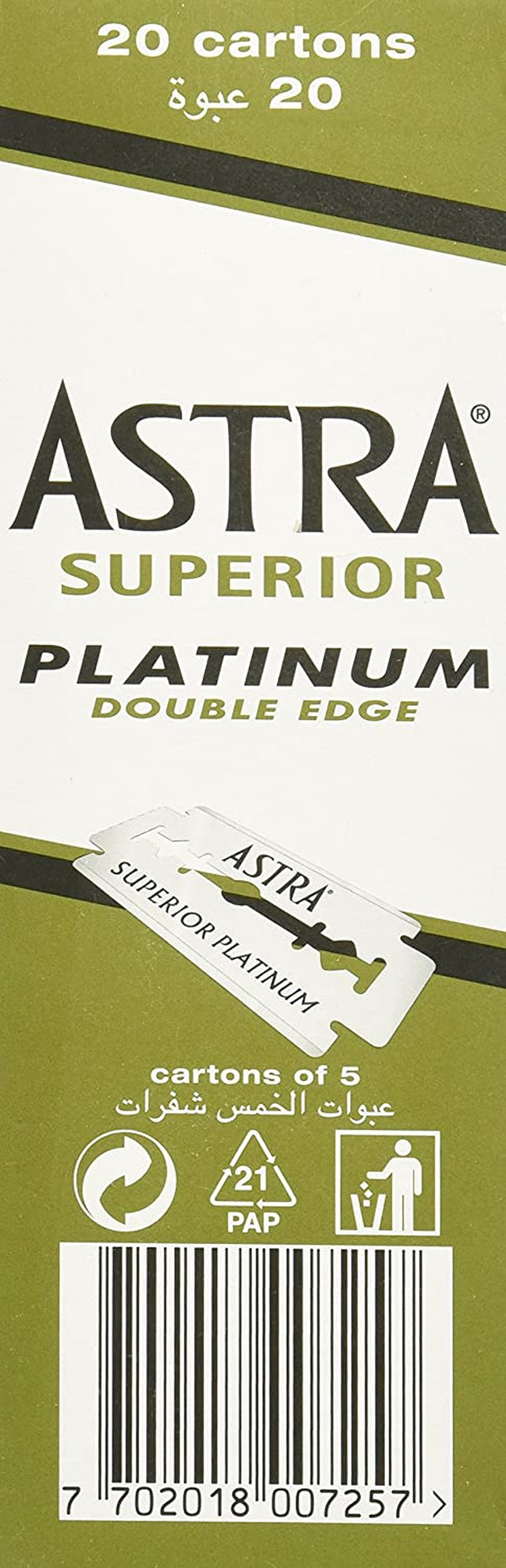 Platinum Double Edge Safety Razor Blades, 100 Blades (20 X 5)