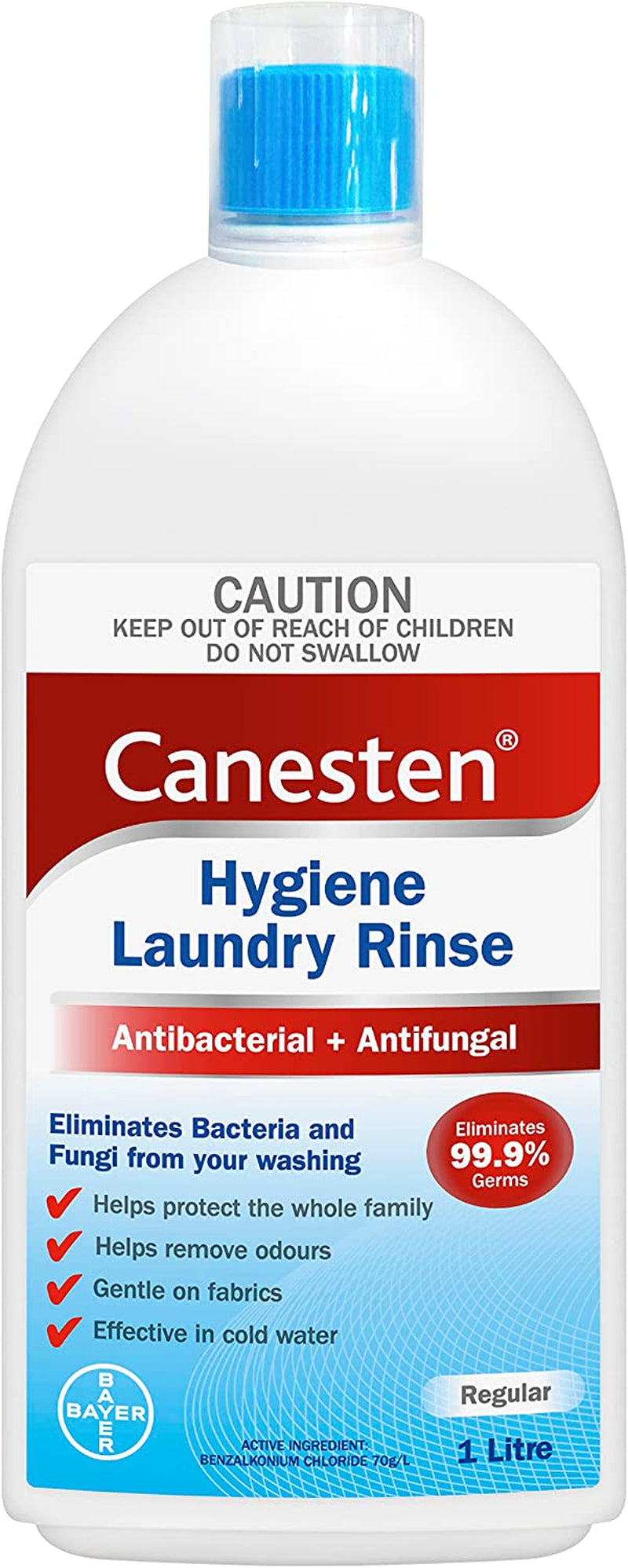 Antibacterial and Antifungal Hygiene Laundry Rinse, Eliminates Bacteria and Fungi from Your Washing, 1 Litre