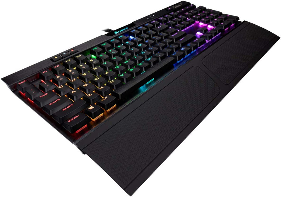 K70 RGB MK.2 RAPIDFIRE Low Profile - Backlit RGB LED - USB Passthrough & Media Controls - Fastest & Linear Low Profile - Cherry MX Speed