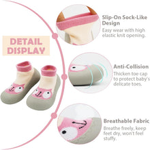 Load image into Gallery viewer, Non-Slip Baby Toddler Sock Shoes, Ultra-Lightweight Cotton Baby First Walking Shoes Slipper Shoes with Soft Rubber Sole Unisex Non-Skid Indoor Outdoor Floor Slipper Kid Girls Boys Socks Boots
