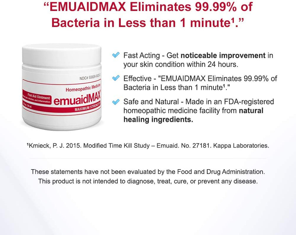 EMUAIDMAX Maximum Strength First Aid Ointment – packaging detail 2
