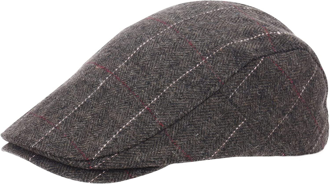 TrailHeads Men's Winter Hat - Plaid Winter Trucker - Grey