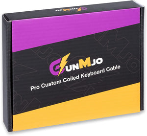 Pro Custom Coiled USB C Cable for Gaming Keyboard, Double-Sleeved Mechanical Keyboard Cable with Detachable Metal Aviator, 1.5M USB-C to USB-A, Carbon Black Color