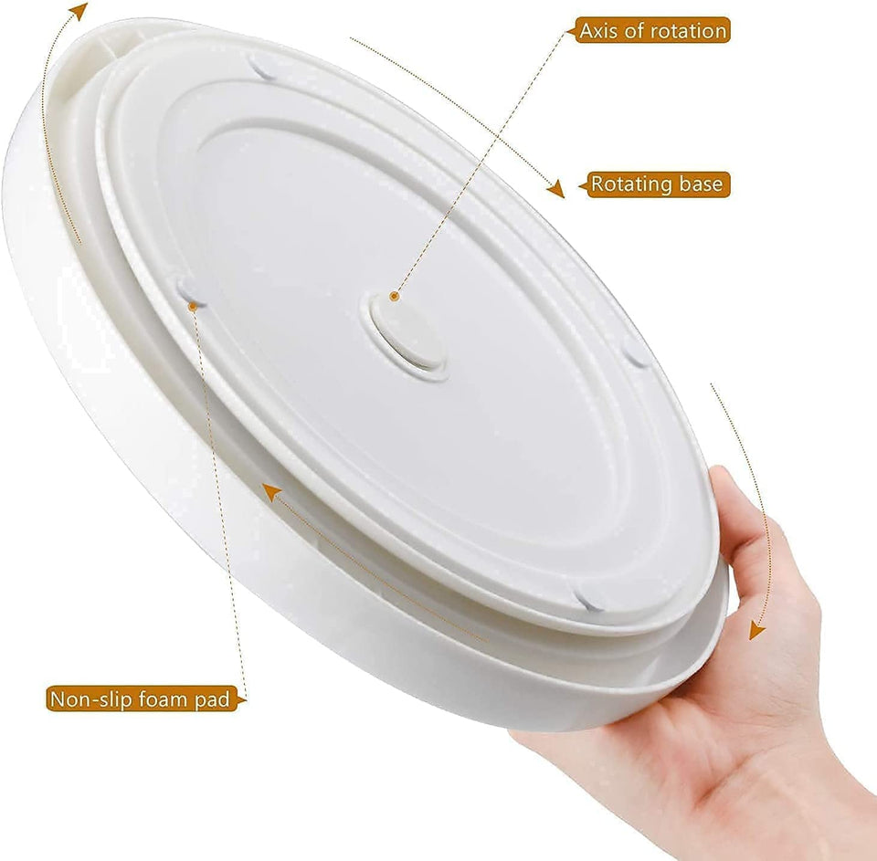 12 Inch Lazy Susan Turntable 2 Pack , Non-Skid Rotating Spice Rack Spinning Organizer for Cabinet, Kitchen, Fridge, Countertop, Pantry Organization and Storage, Vanity Display Stand
