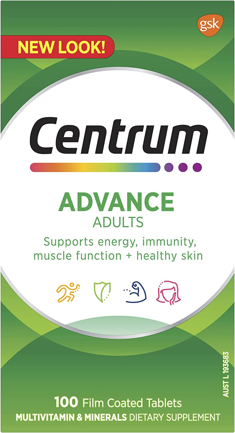 Advance, Multivitamin with Vitamins & Minerals to Support Energy, Immunity, Muscle Function & Healthy Skin, 100 Tablets