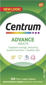Advance, Multivitamin with Vitamins & Minerals to Support Energy, Immunity, Muscle Function & Healthy Skin, 100 Tablets