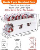 Soda Can Organizer Dispenser for Refrigerator, Clear Plastic Canned Food Pop Beverage Container Holder Storage Bin with Lid for Freezer Rack Pantry Cabinet Cupboard Kitchen-Standard