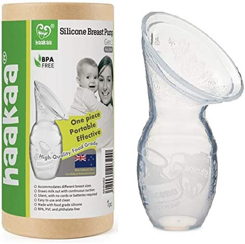 Silicone Breastfeeding Manual Breast Pump Milk Pump 100% Food Grade Silicone BPA PVC and Phthalate Free, Clear