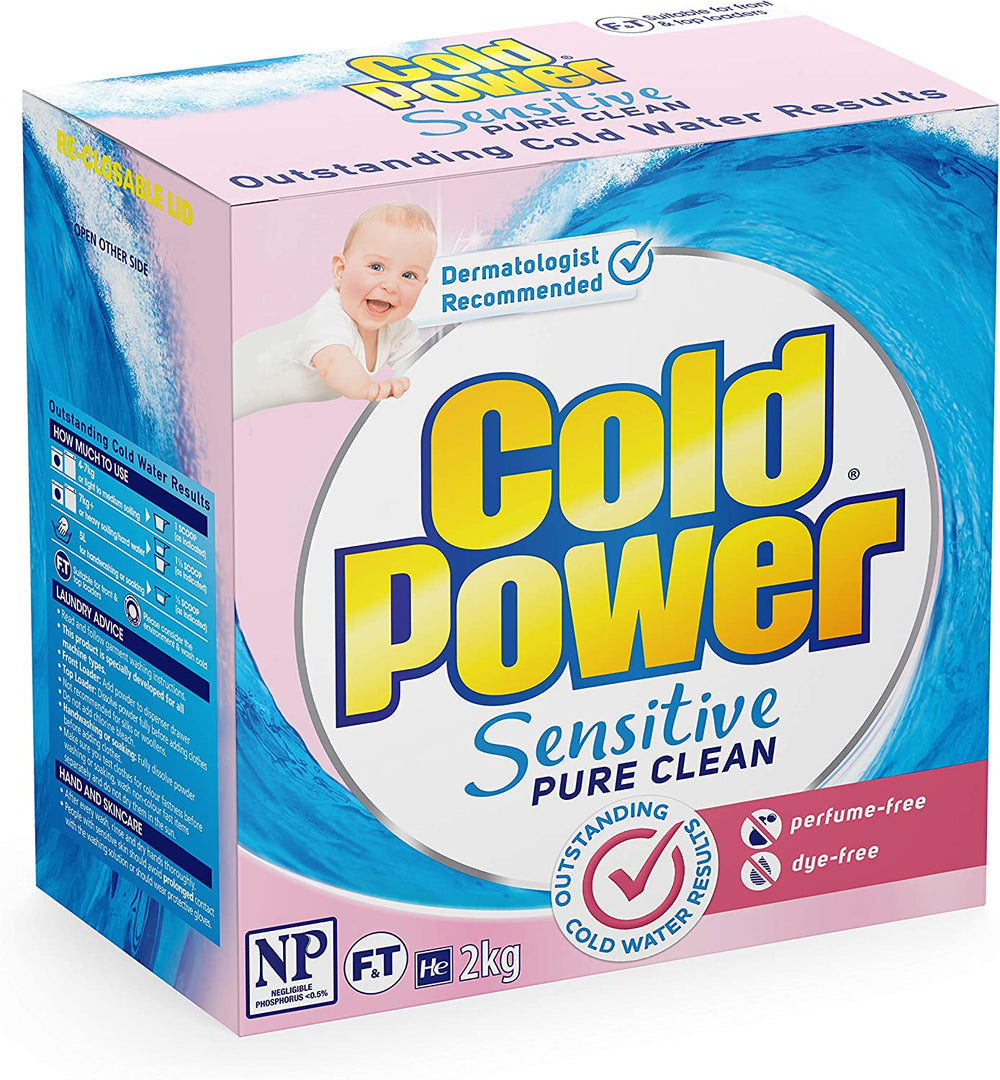 Sensitive Pure Clean, Powder Laundry Detergent, 2Kg, Suitable for Front and Top Loaders