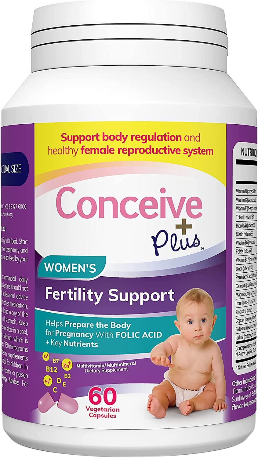 Prenatal Vitamins Women | 30-Day Supply | Folic Acid, D3, Zinc, Inositol | Prepare for Pregnancy Pills | Conception Fertility Support Supplement (60 Capsules)