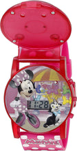 Load image into Gallery viewer, Accutime Kids  Mickey Mouse &amp; Minnie Mouse Digital Quartz Watch for Kids, Girls, Boys, Toddlers of All Ages, Minnie - Two-Tone, Rhinestones, Modern
