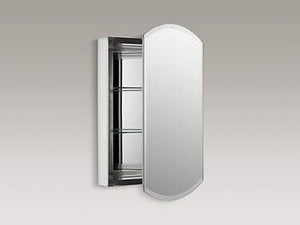 3073-NA Archer 20" W X 31" H Aluminum Single-Door Bathroom Medicine Cabinet with Mirror, Recessed or Surface Mount Bathroom Wall Cabinet, Beveled Edges