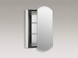 3073-NA Archer 20" W X 31" H Aluminum Single-Door Bathroom Medicine Cabinet with Mirror, Recessed or Surface Mount Bathroom Wall Cabinet, Beveled Edges