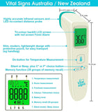 Digital Forehead/Body Temperature Non-Contact Baby Thermometer with Infrared Sensors, Also for Kids and Adults, Food/Drinks/Room Readings, Personal Fever Check Alarm, Silent Mode, LED Screen 3 Colours