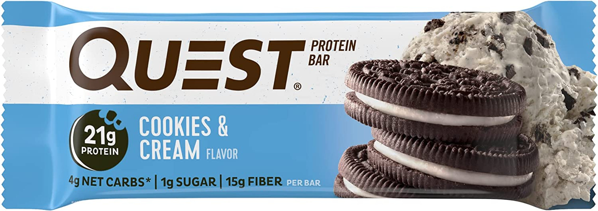 Cookies and Cream Protein Bar, High Protein, Low Carb, Keto Friendly, 12 Count