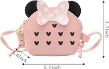 Load image into Gallery viewer, Little Girls Crossbody Purse Toddler Mini Cute Princess Handbag Shoulder Messenger Bag for Kids, a Mouse Pink, Medium, Durable
