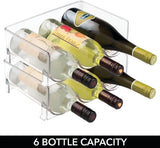 2 Pack Plastic Water Bottle Organizer, Stackable Bottle Holder,Wine Bottle Holder, Drink Organizer Shelf,Storage Rack for Kitchen Countertop, Cabinet, Pantry, Fridge