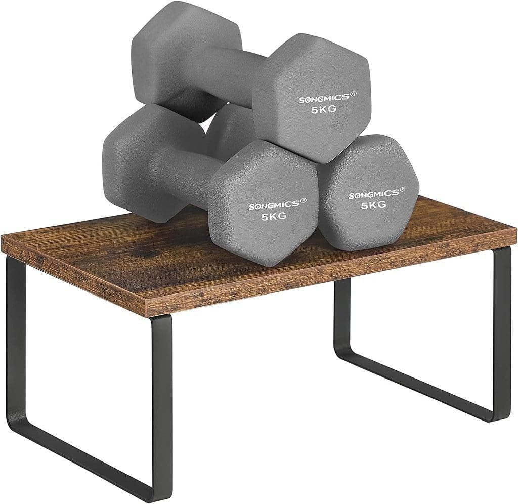 Metal Kitchen Counter Shelves 2-Pieces Set, Rustic Brown