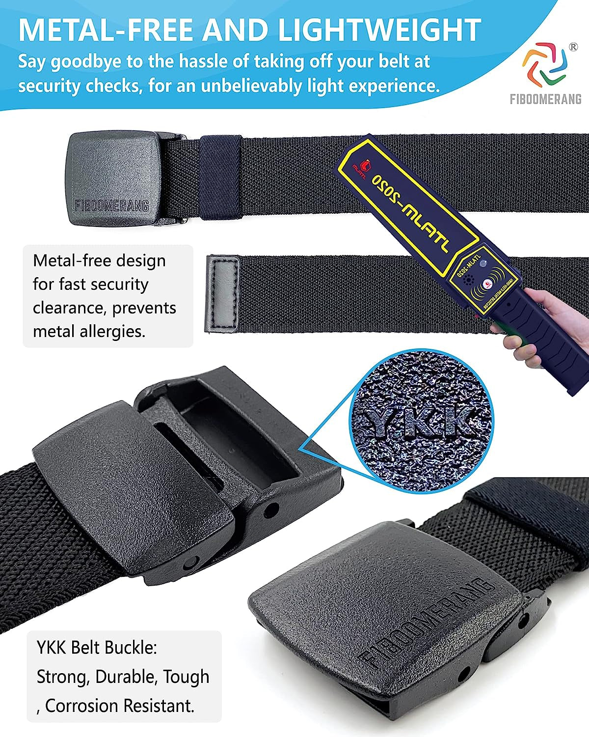 Mens Belt,  Tactical Belt for Mens Jeans, Heavy Duty Belt with Stretch Nylon Web and YKK Plastic Buckle, Width 1.5" Length 53"