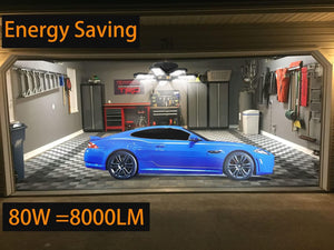Garage Light, 120W 2100Lumens 6500K Deformable LED Garage Light, 7 Leaves High Light Transmittance & Efficient Heat Dissipation Garage Lights Ceiling LED for Garages, Warehouses, Basements (1 PC)