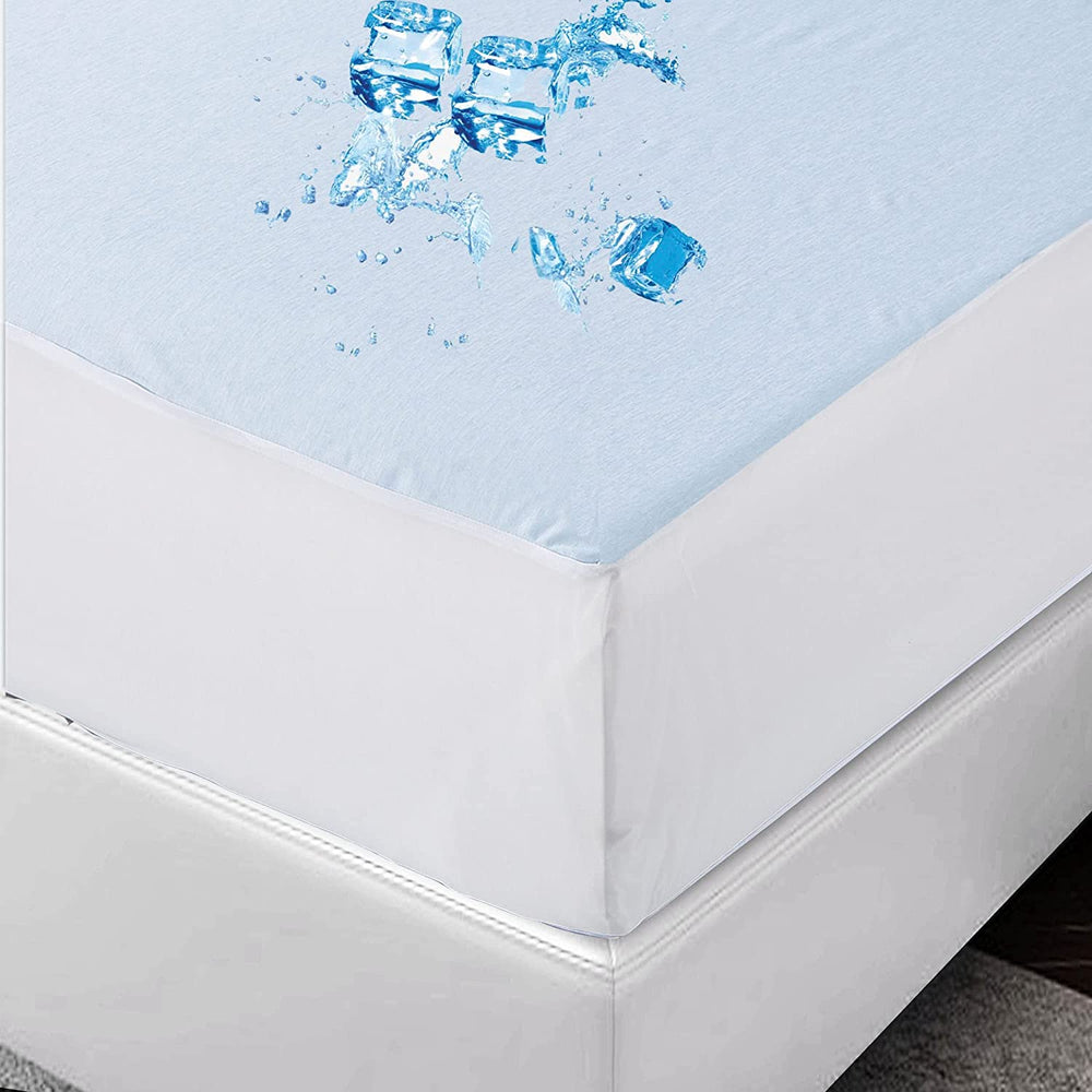 Ultra Cool Waterproof Mattress Protector Queen Size Breathable Hypoallergenic Fully Fitted Ultra Cool Mattress Protector (Queen)