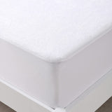 Luxurious Cotton Terry Towelling Waterproof Mattress Protector Moisture Absorbent Breathable Soft Polypropylene Layer Rustle Free Purafresh Treated Fibres - Single Bed (91Cmx190Cm)