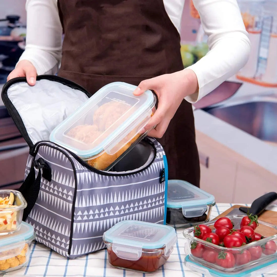 Glass Food Storage Containers with Lids - Glass Containers with Lids for Food - Reusable Bento Box Glass Lunch Containers with Locking Lids - Glass Meal Prep Containers - BPA Free & FDA Approved(9 Pack)