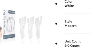 Dermaplaning Tool (9 Count) - Practical Eyebrow, Face and Peach Fuzz Hair Removal Razors for Women (9 Count) – Helps Exfoliate and Smooth the Skin - Easy to Use Dermaplane Blades for a Flawless Look