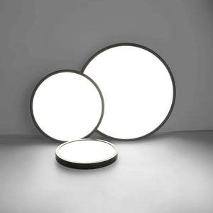 Flush Mount LED Ceiling Light Fixture, Black Thin LED Ceiling Lamp,Surface Mount for Kitchen Bedroom Utility Laundry Closet Room，Natural Light 4500K (50CM 48W)
