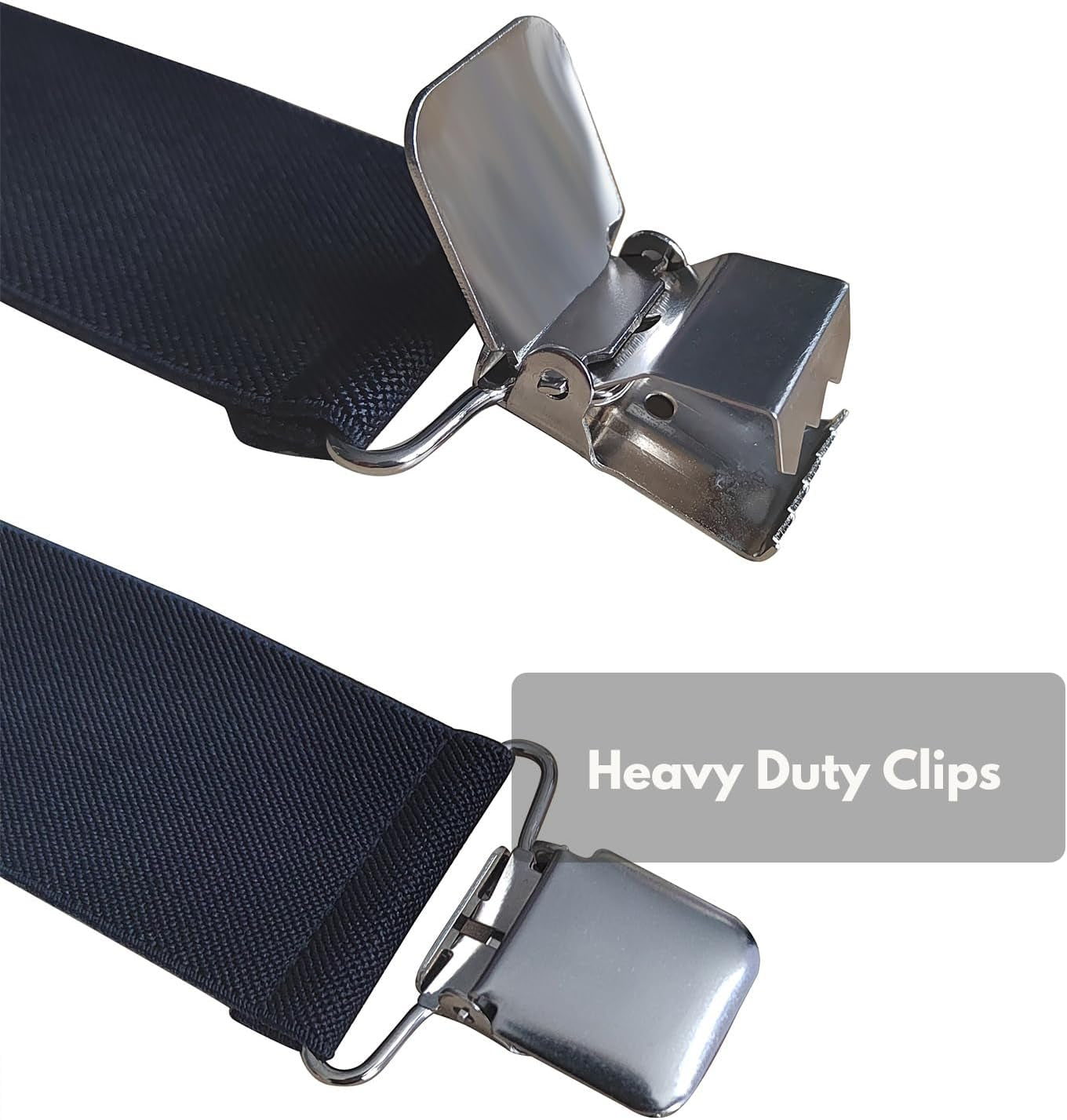 50Mm Extra Wide Heavy Duty 4 Buckles Stripe X Back Durable Elastic Adjustable Suspenders Strong Metal Clips Heavy Duty Men Braces