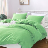 Justlinen- Quilt Cover Set Queen Size - Brushed Microfiber 1200TC Super Soft Duvet Cover Set 3 Pieces with Button Closure, 1 Duvet Cover and 2 Pillowcases(Queen Size, Avocado)