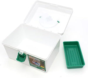 First Aid Box Plastic Storage Family Medicine Box Organizer with Locking Lid Green TPZB06669