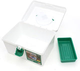 First Aid Box Plastic Storage Family Medicine Box Organizer with Locking Lid Green TPZB06669