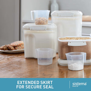 82004 Bake It Pantry Set 5 Food Storage Containers with Lids 2 Cups for Baking Bpa-Free for Cereal, Flour, Pasta and More