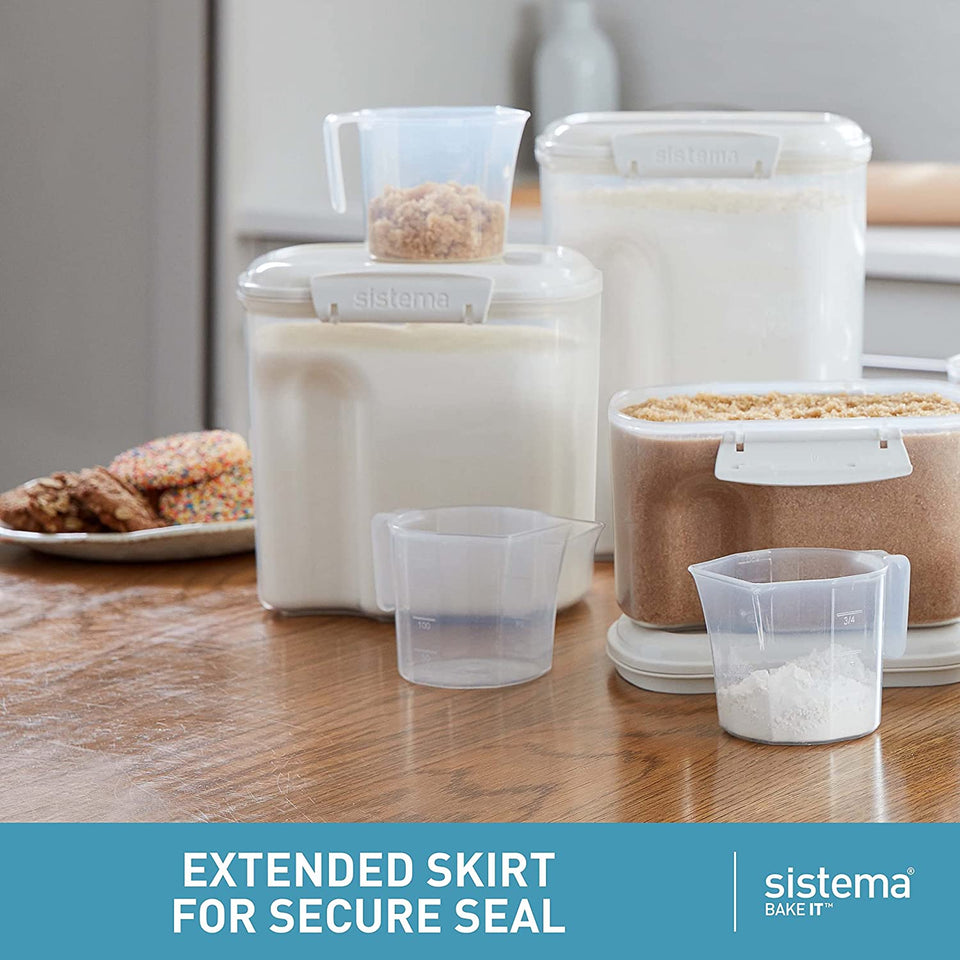 82004 Bake It Pantry Set 5 Food Storage Containers with Lids 2 Cups for Baking Bpa-Free for Cereal, Flour, Pasta and More