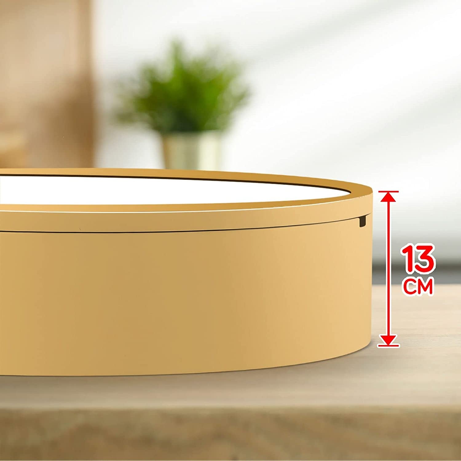 round Mirrored Cabinet Bathroom Medicine Vanity round Wall Mirror Cupboard with Storage Sliding Door Gold 60Cm Diameter