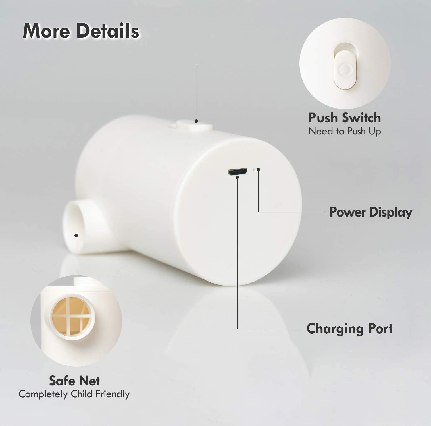 Portable Air Pump with 3600Mah Battery Rechargeable Pump with Mobile Phone Charger -Quick Inflate Deflate for Air Mattress, Air Bed, Pool Toys, Floats, Swimming Ring, Vacuum Bags