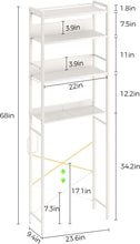Load image into Gallery viewer, over the Toilet Storage, 4-Tier Wooden Bathroom Space Saver with Hooks, Freestanding Bathroom Organizer, Multifunctional over the Toilet Storage Rack, Bathroom Toilet Rack, White
