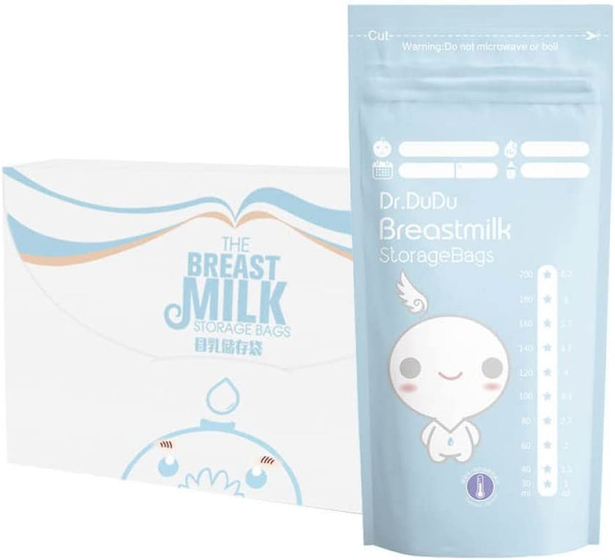 Breast Milk Storage Bags, 200Ml, 120 Pack (Bpa-Free, Secure Double-Zipper, Pre-Sterilised)