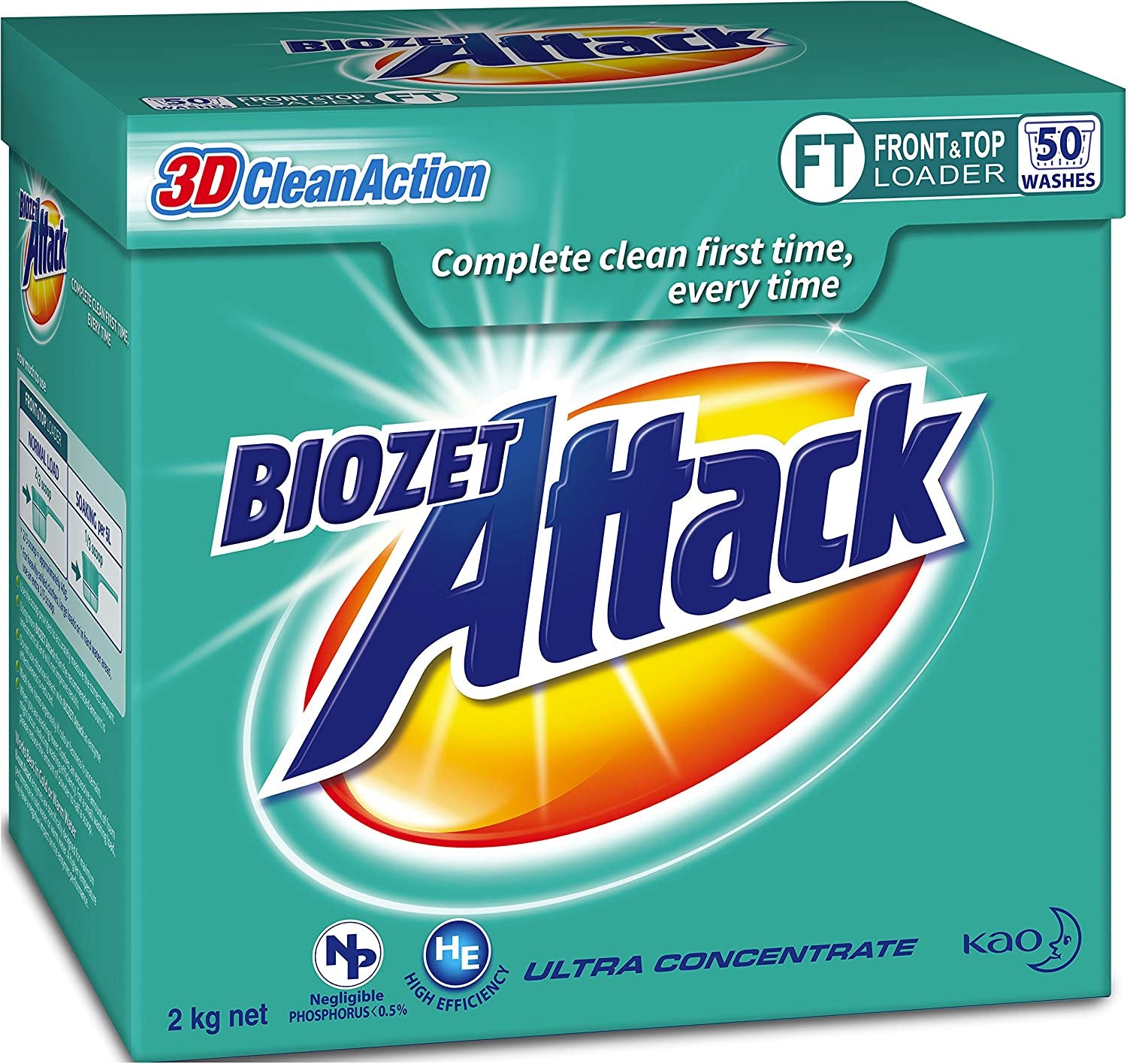 Attack Regular Laundry Powder Detergent, 2 Kilograms